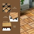 thumbnail image 4 of 27 Pc 12" Acacia Wood Deck Tiles for Patio & Outdoor Flooring - Natural Interlocking Hardwood Tiles, Easy Install, 27 Sq Ft Coverage, 4 of 12