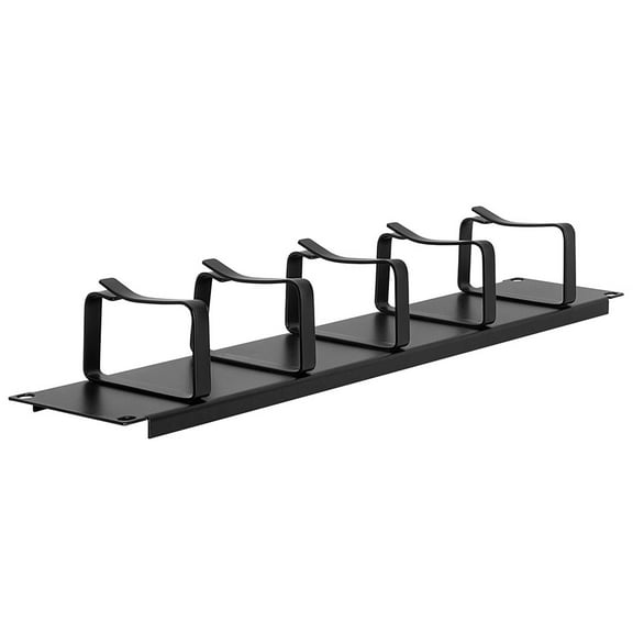 Cmple Rack Mount Cable Management Panel 2U Horizontal 19-Inch With 5 D-Rings 2-Inches Deep