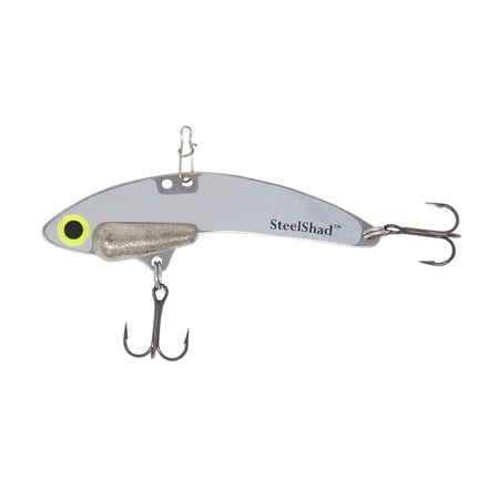 Silver Salmon Fishing SteelShad Elite - 3/8 oz - Lead-Free - Silver - Long Casting Lipless Crankbait, Perfect for Bass, Walleye, Pike, Trout, Salmon and Striper - Fresh Water Fishing ()
