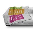 thumbnail image 3 of Live Laugh Love Soft Flannel Fleece Blanket, Lifestyle Message in Vibrant Tones Joyful Life Philosophy Wise Words Design, Cozy Plush for Indoor and Outdoor Use, 70" x 90", Multicolor, by Ambesonne, 3 of 6