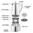 thumbnail image 3 of Cuisinox Roma Cafetière Moka en Acier Inoxydable 4 Tasses, 3 of 5