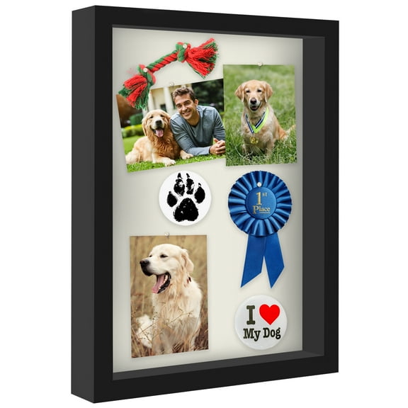 Americanflat 12x16 Shadow Box Frame with Polished Plexiglass Silhouette Collection Large Display Case - Black