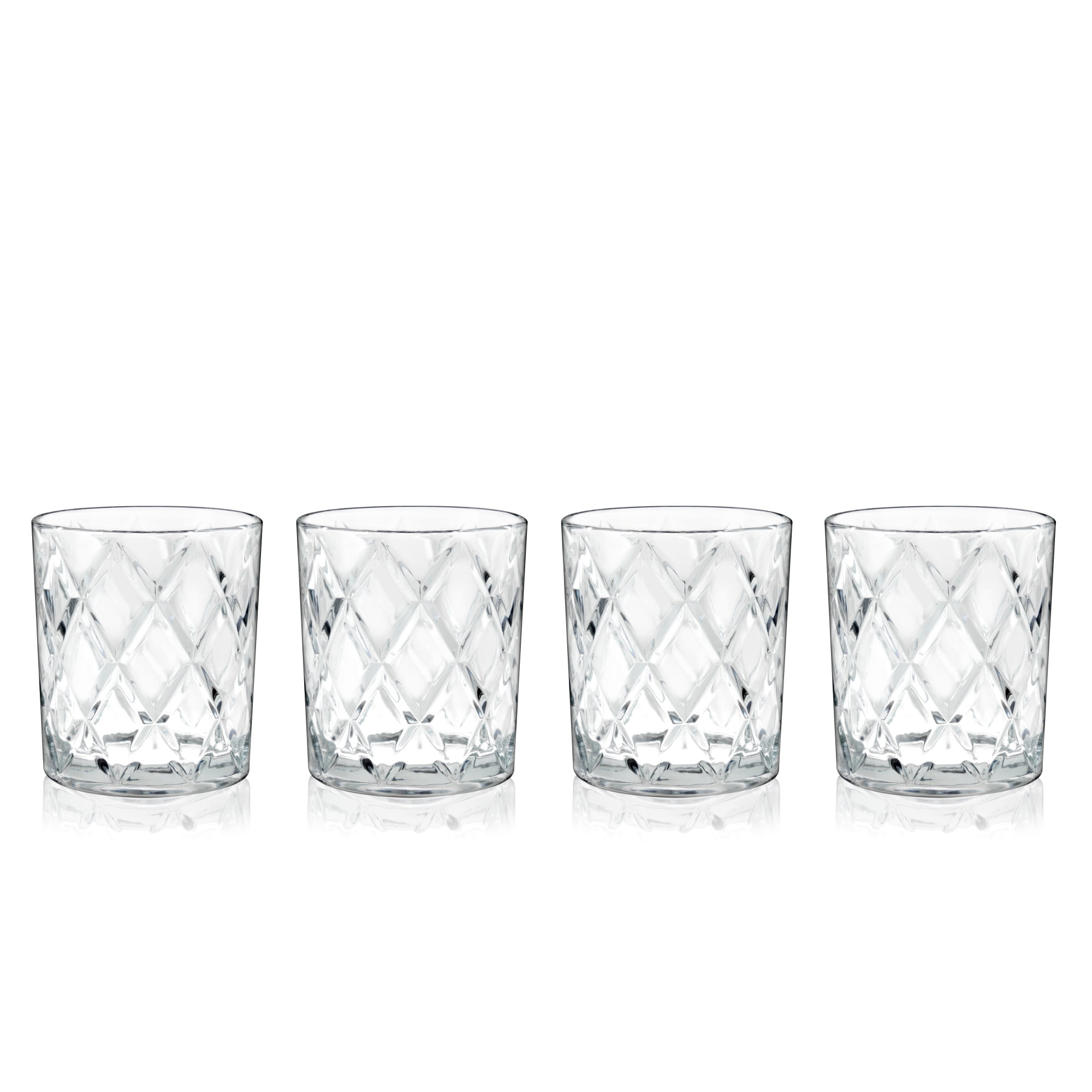 Sister.ly Drinkware Diamond Bottom Lowball Whiskey Glasses, Set of 2, 8 Ounces, Size: One size, Clear