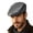 Grey, variant on Retro PU Leather Forward Cap Autumn‑Winter Beret Cap Multi Solid Color ladder Style Street‑wear Driving Daily Headwear