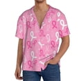 thumbnail image 3 of Wukai Breast Cancer Awareness (3) Men's Casual Short-Sleeve Button Down Shirt - Lightweight Summer Dress Shirt for Daily Wear-XX-Large, 3 of 7