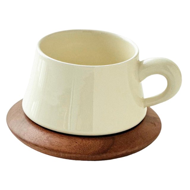Taza de Café de Cerámica con Platillo, Regalo de Cumpleaños, Taza de Café con Asa, Taza de Espresso para Oficina, Hogar, Fiesta, Cafetería