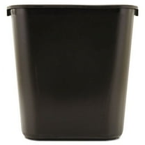 Rubbermaid Commercial Products Deskside Plastic Wastebasket, Rectangular, 7 Gal, Black | Bundle of 10 Each