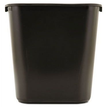 Rubbermaid Commercial Products Deskside Plastic Wastebasket, Rectangular, 7 Gal, Black | Bundle of 10 Each
