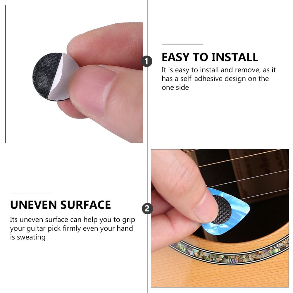 SOPOTUTU Adhesive Guitar Pick Grips Black Durable for Performance 200Pcs