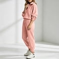 thumbnail image 6 of Women's Ribbed 2 Piece Loungewear Outfits Oversized Half Zip Sweatshirts High Waist Jogger Pants Matching Casual Travel Tracksuit Sets Pink, 6 of 7