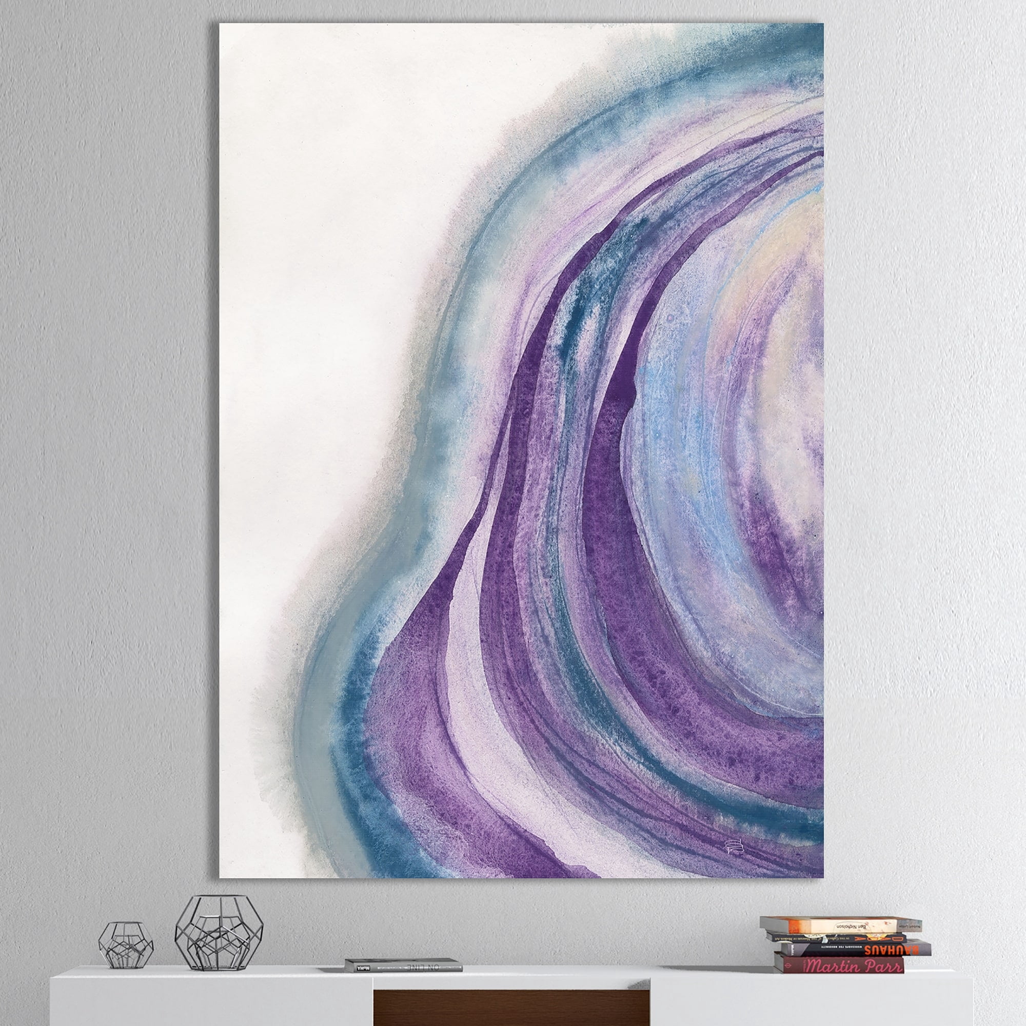 Design Art Designart 'Watercolor Geode Ii' Modern & Contemporary Premium Canvas Wall Art - Purple 44 In. Wide X 34 In. High - Walmart.com