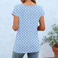 thumbnail image 4 of ZUKMRJPC Womens Summer Tops Short Sleeve Crewneck Polka Dot Button Down Pullover Tees Casual Loose Fit Basic Tunic Shirts, 4 of 7