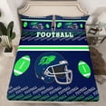 thumbnail image 2 of Homewish Est Sleep Football Bed Sheets for Kids, Soccer Sports Helmet King Sheets, Navy Green Cartoon Sheet Set, Ultra Soft Bedroom Decor, 4 Pieces, 2 of 7