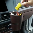 thumbnail image 2 of Cubo de basura para coche con gancho, portavasos para vehículo, mini cubo de basura portátil Marrón, 2 of 9