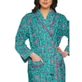 thumbnail image 4 of Moomaya Printed Robe For Girls Cotton Bathrobes For Women Wrap Dressing Gown, 4 of 6