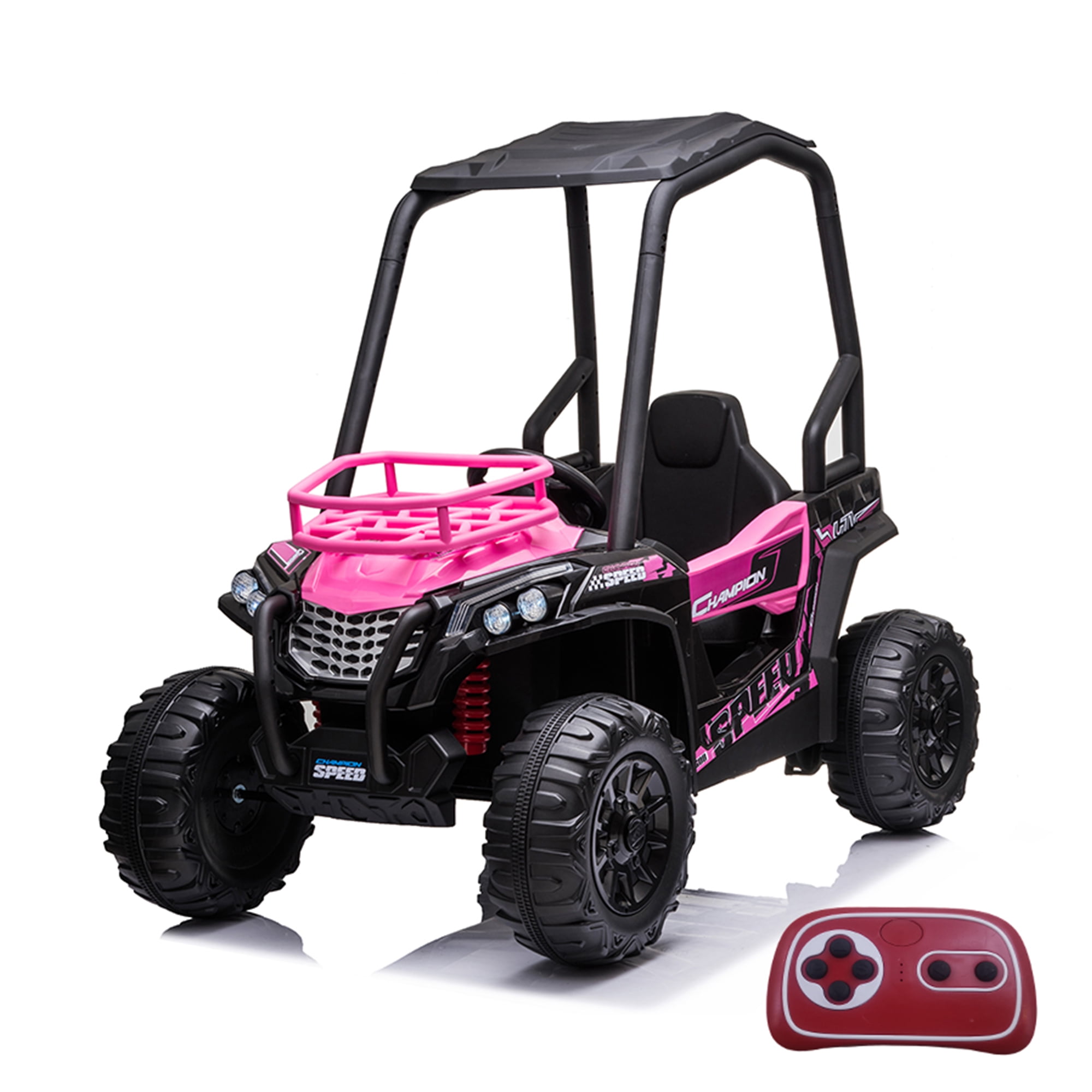 CIPACHO 24V Kid Ride On UTV Car, Battery Powered Electric Car for Kids, 4 Wheels Motorized Vehicles Children Toys, 2 Speeds, LED Headlights, Pink CIPACHO 24V Kid Ride On UTV Car, Battery Powered Electric Car for Kids, 4 Wheels Motorized Vehicles Children Toys, 2 Speeds, LED Headlights, Pink