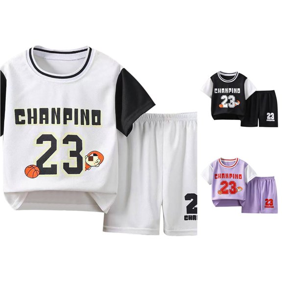 HCYSFG Boys Basketball Graphic Basketball Uniform Sets 2 Piece Mesh T Shirt And Athletic Shorts Crewneck Short Sleeve Athletic Clothing Sets Sports Sets
