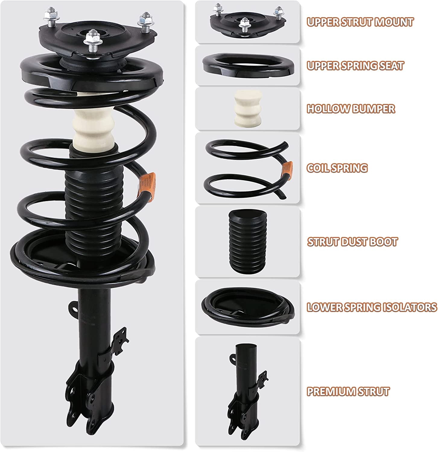 2PCS Front Shock Struts Assembly For 2005-2010 Scion tC 2.4L 172390 172391