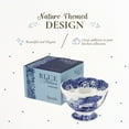 thumbnail image 3 of Portmeirion Blue Italian Footed Bowl, Made of Porcelain, Berries, Sweets, and Chocolate Bowl, Scalloped Edge, Measures 4.75-Inch, Dishwasher and Microwave Safe, 3 of 7