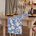 thumbnail image 2 of Table Runners 70 Inches Long Dress Scarves, Watercolor Floral Farmhouse Coffee/Dining/Kitchen Table Decor, Holiday Table Runner, Spring Flower Leaves Botanical Blue 13x70 Inch, 2 of 9