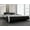 Black and white, variant on Allewie Low Profile Wave-Like Queen Size Platform Bed Frame with Leather Curved Adjustable Headboard, Glossy Black