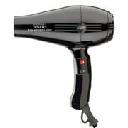 GAMMA+ 3500 Professional Salon Tourmaline Ionic Hair Dryer for Hair Stylists, 2 Concentrator Nozzles, 6 Heat Settings, Black