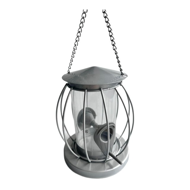 Comedero para pájaros colgantes al aire libre con una cadena de decoración de jardín resistente versátil creativa, dispensador de comida para aves