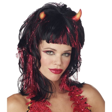 Morris Costumes Womens Vampire & Devil Demonica Devil Black Red Wig, Style MR171003
