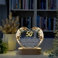 thumbnail image 3 of Custom 50th Anniversary Lamp Wooden Base, Golden Wedding Gifts, 50 Year Anniversary Gifts For Parents, 50th Wedding Anniversary Gifts, 3 of 5