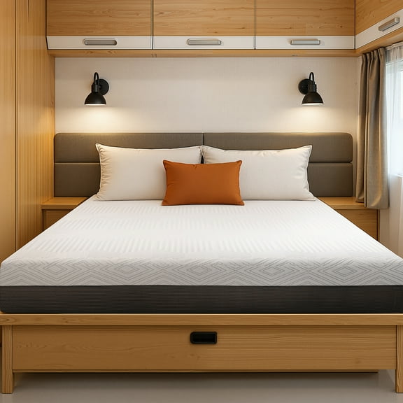 EGOHOME RV Mattress, 10 inch Short Queen Size Memory Foam Mattress, Camper Mattress in a Box, Medium Firm, 75" * 60" * 10"