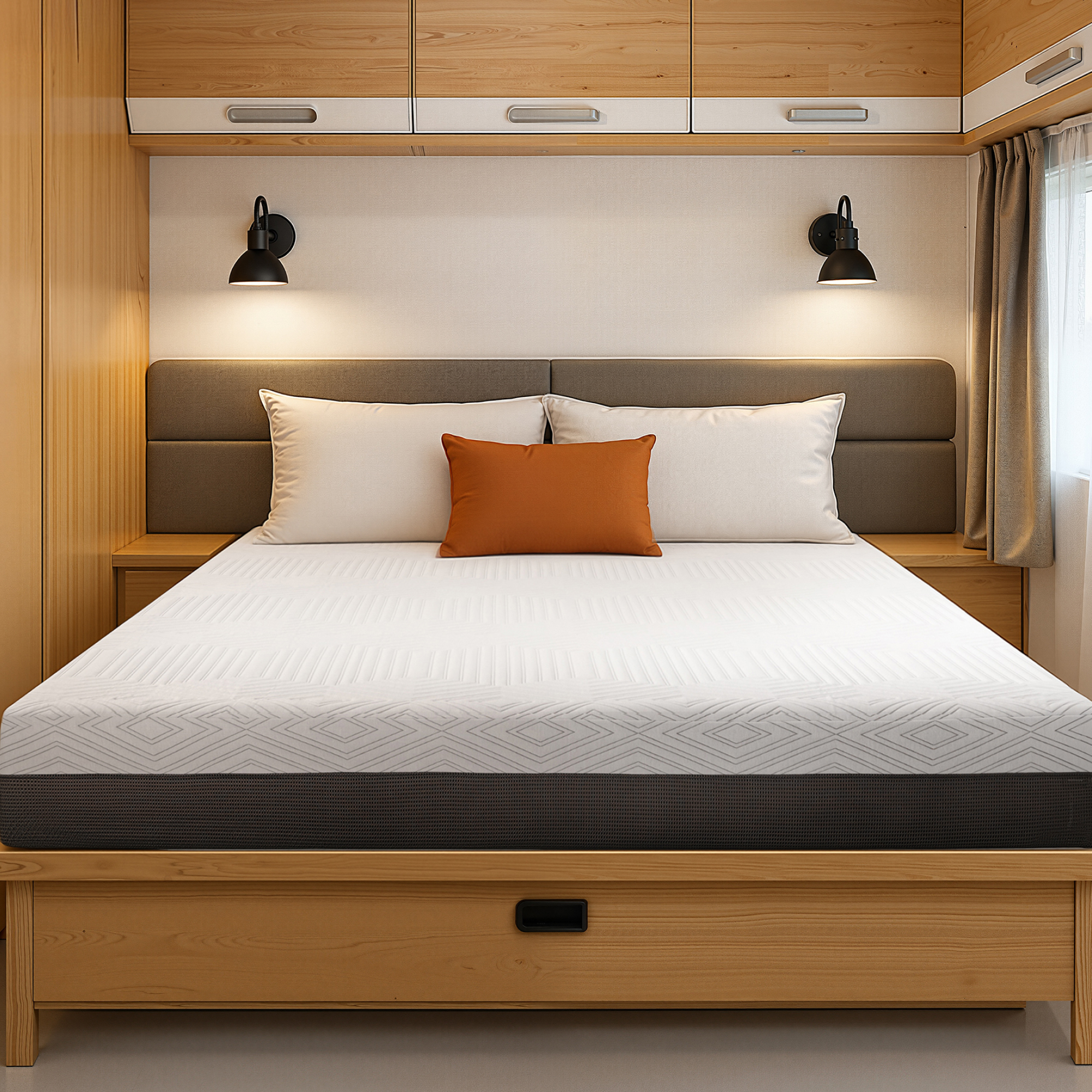 EGOHOME RV Mattress, 10 inch Short Queen Size Memory Foam Mattress, Camper Mattress in a Box, Medium Firm, 75" * 60" * 10"