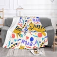 thumbnail image 2 of XMXT Throw Blanket, Jumping Cartoon Tiger Machine Washable Blankets for Sofa, 50 x 40 inches, 2 of 9