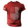 thumbnail image 2 of LTTVQM Mens Summer T-Shirts Flag Graphic Short Sleeve Workout Tees Casual Basic Crew Neck 4th of July Patriotic Shirts Outfoor Indoor Tee Red L, 2 of 4