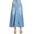thumbnail image 3 of Fashion2Love Women's Plus / Juniors Size High Rise A Line Long Jeans Maxi Flared Denim Skirt, 3 of 8