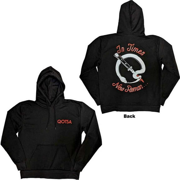 Queens Of The Stone Age Unisex Pullover Hoodie: Snake Logo (Back Print) (Small)