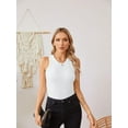thumbnail image 5 of Women Tank Tops Summer Sleeveless Basic Cami Top Shirt Slim Knit Ribbed Racerback Blouses 2024, 5 of 7
