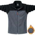 thumbnail image 4 of safuny Men's Lightweight Fleece Jacket Full Zip Antistatic Casual Coat Soft Winter Warm Outwear with Pockets Dark Gray M, 4 of 4