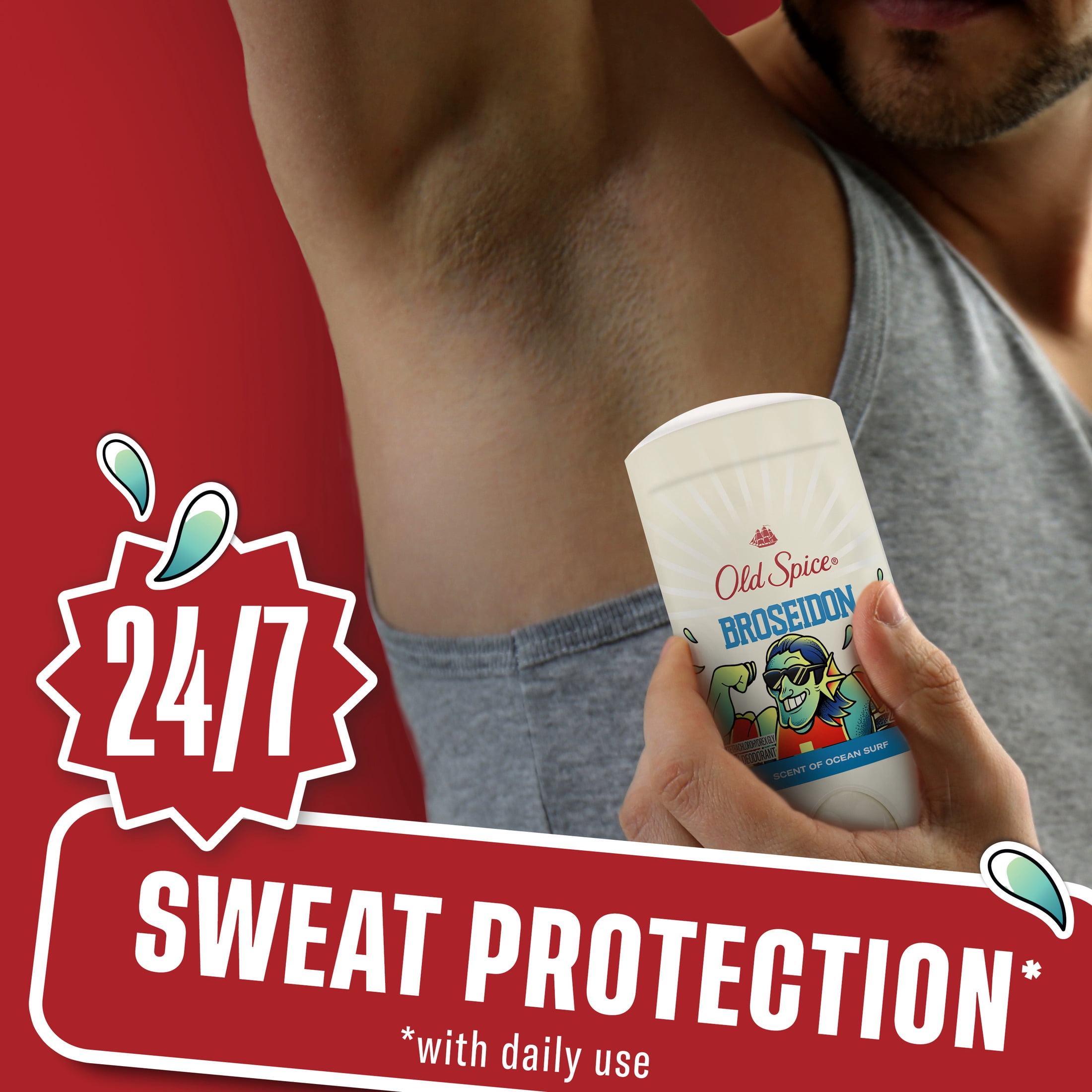 Old Spice Men's Antiperspirant, Broseidon, Scent of Ocean Surf, 2.6oz