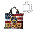 thumbnail image 7 of Fuebueo Patriotic Tote Bag for Women, 4th of July Quilted Shoulder Bag for Women, American Flag Sunflower Purse with Peace Sign, Large Capacity Travel Canvas Handbag, Perfect Gift, 7 of 7