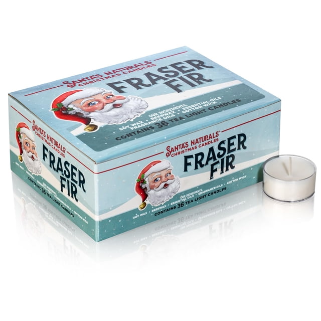 Velas para velas de té Santa's Naturals Fraser Fir, paquete de 36
