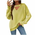 thumbnail image 2 of WXLWZYWL Womens Sweaters Winter Solid Sweater Tops for Women Casual Cozy Crewneck Sweaters Trendy Comfortable Long Sleeve Blouses, 2 of 6