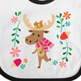 thumbnail image 4 of Inktastic Woodland Moose Spring Flowers Girls Baby Bib, 4 of 4