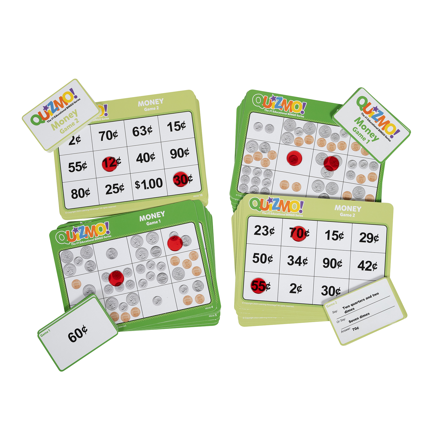 Learning Advantage QUIZMO Money - Bingo-Style Money Game