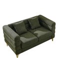 thumbnail image 4 of JERFIT Modern 2-Seater Sectional Sofa with Lumbar Pillows, Plush Teddy Fabric Upholstery, Deep Seating Couch for Living Room, Office, Green, 4 of 10