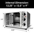 thumbnail image 3 of Elite Cuisine Double French Door Toaster Oven fits 12" Pizza, Stainless Steel, 3 of 4