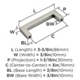 thumbnail image 4 of Amerock Monument 3 inch Center-to-Center Satin Nickel Cabinet Pull, 25 Pack, 4 of 7