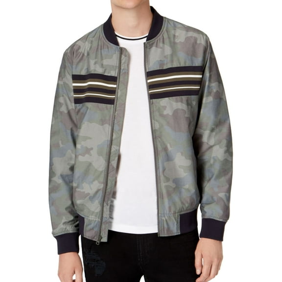 American Rag Mens Camo Bomber Jacket, Green, X-Large