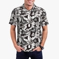 thumbnail image 2 of Balery Lilies Flowers Printed Men’s Short Sleeve Polo Shirt, Midweight Men's Shirt,Golf Polo shirts -Medium, 2 of 8