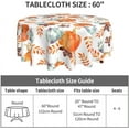 thumbnail image 5 of Fall Tablecloth Round 60 Inch, Autumn Colorful Pumpkin Leaves Table Cloth Wrinkle Resistant Thanksgiving Table Cover for Home Kitchen Dining Holiday, 5 of 6