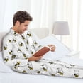 thumbnail image 6 of Fotbe Bee Pattern Long Sleeve Pajama Set for Men,Sleepwear Set,2-piece Loungewear Set,Soft PJs Comfy Nightwear with Pockets-Large, 6 of 7